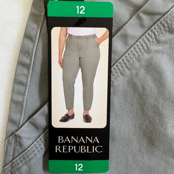 Banana Republic Ladies' High Rise Twill Pants, Light Gray, Size 12, NWT - Picture 5 of 16